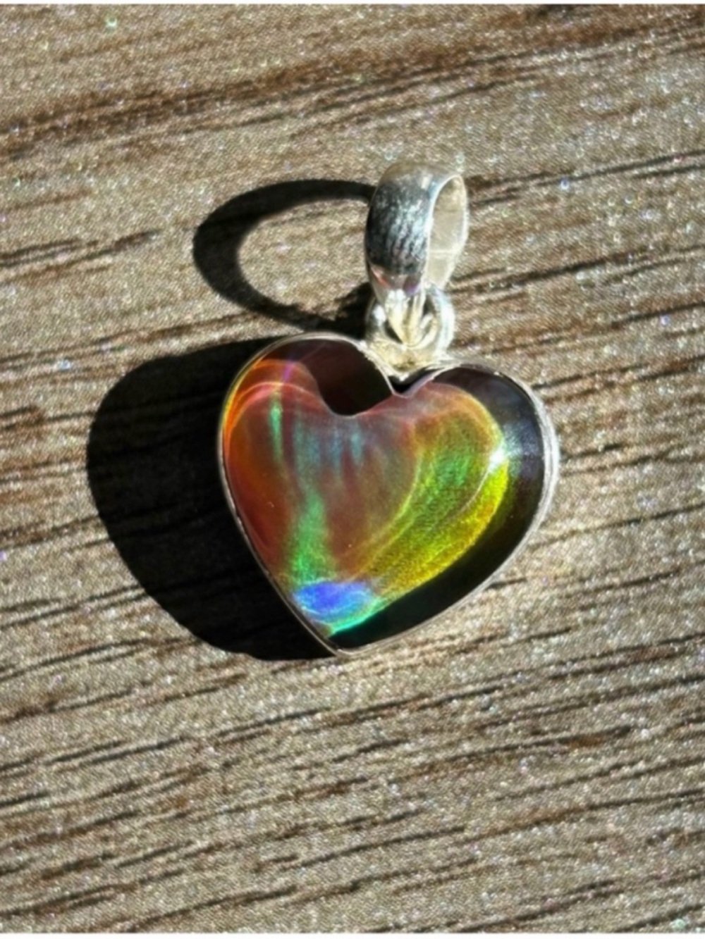 925 Sterling Silver Heart-Shaped Royal Opal Pendant